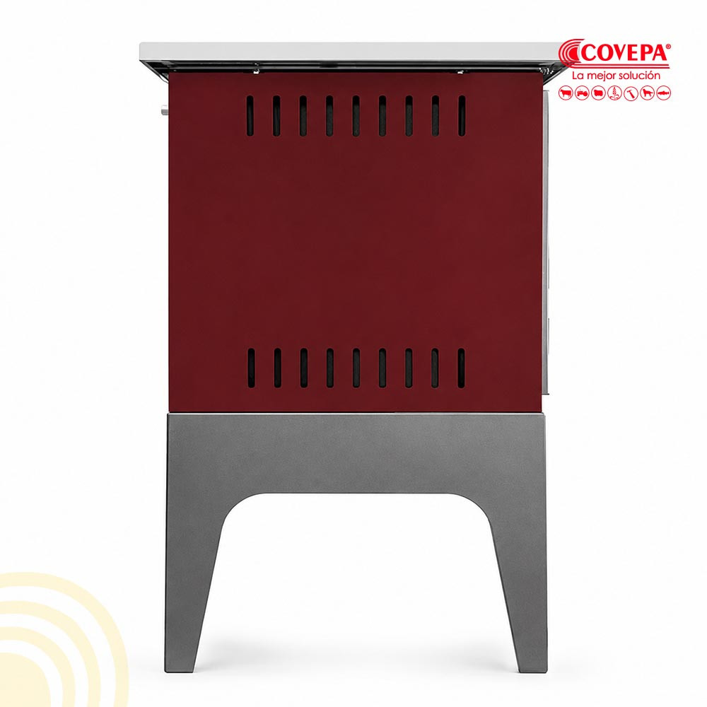 Cocina a Leña Combustión Lenta Alcazar S900 Burdeo – 91x59 cm, 13 kW