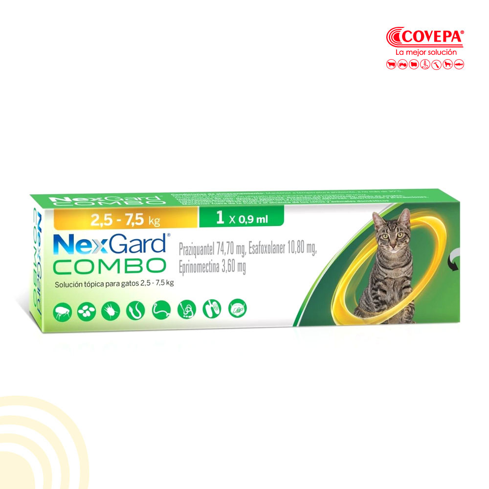 Antiparasitario Gato Nexgard Combo 2.5-7.5kg Pipeta