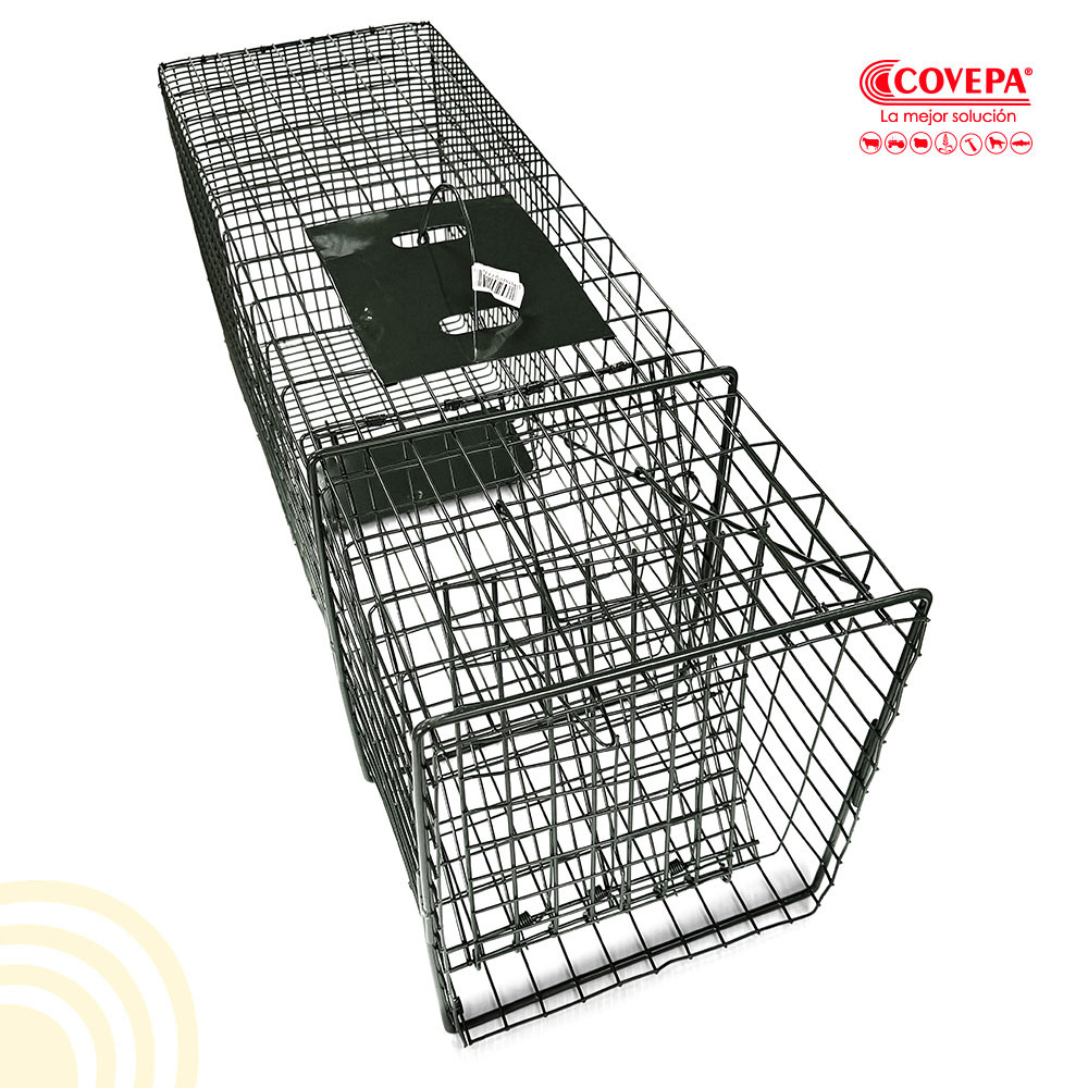 Trampa Jaula Una Puerta para Gatos y Animales Medianos 81×25×30 cm