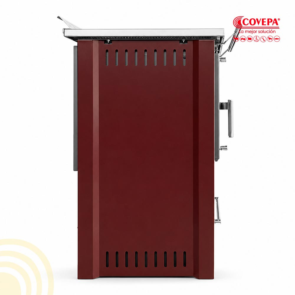 Cocina a Leña Combustión Lenta Alcazar M70 Burdeo – 72x56 cm, 9 kW