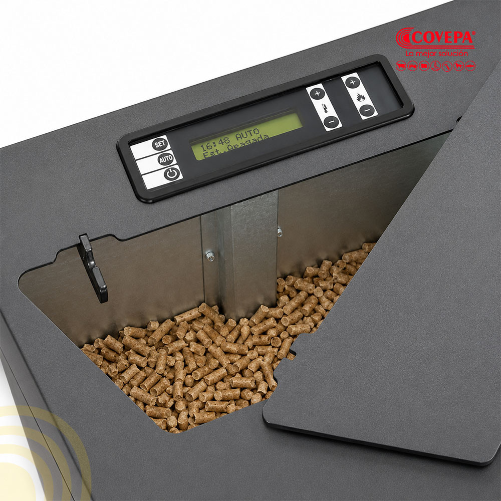 Estufa Pellet Amesti Italy 8100 Negra 9,2kW 168m²