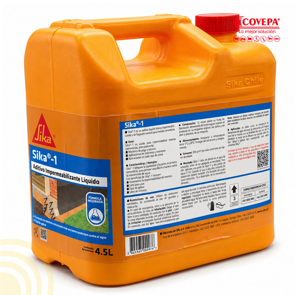 Aditivo Impermeabilizante Sika-1 Bidón 4,5 L