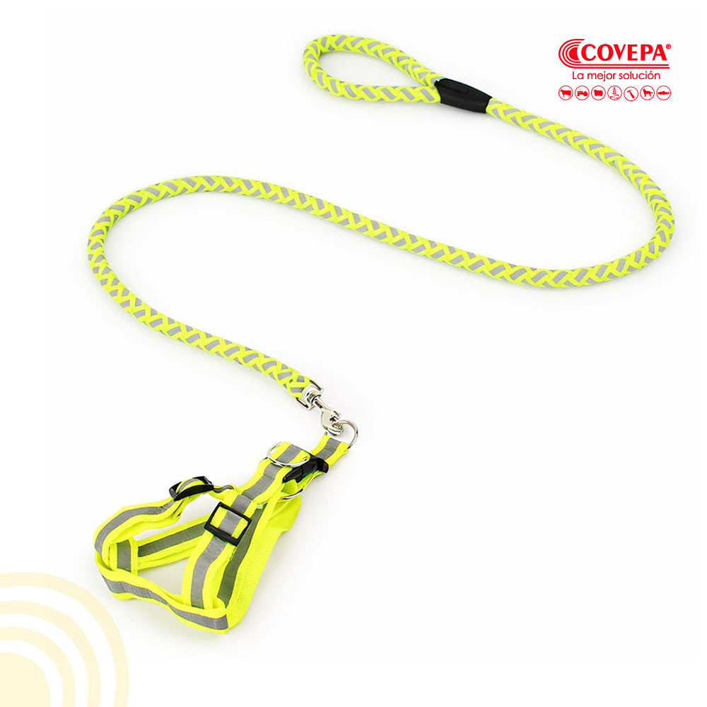 Set Arnés y Correa Reflectante para Perro Talla M 120cm