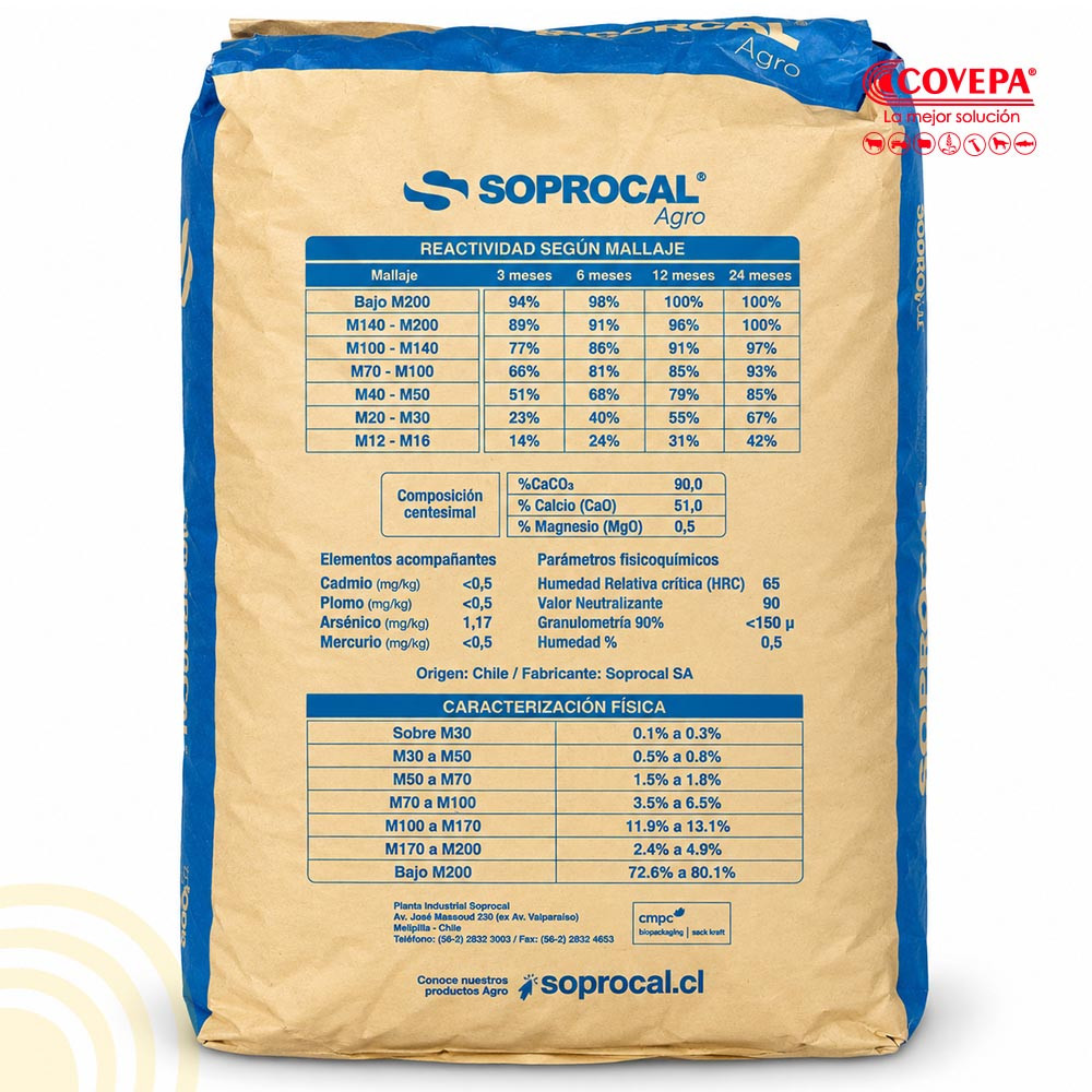 Cal Agrícola Carbonato de Calcio Soprocal 25kg