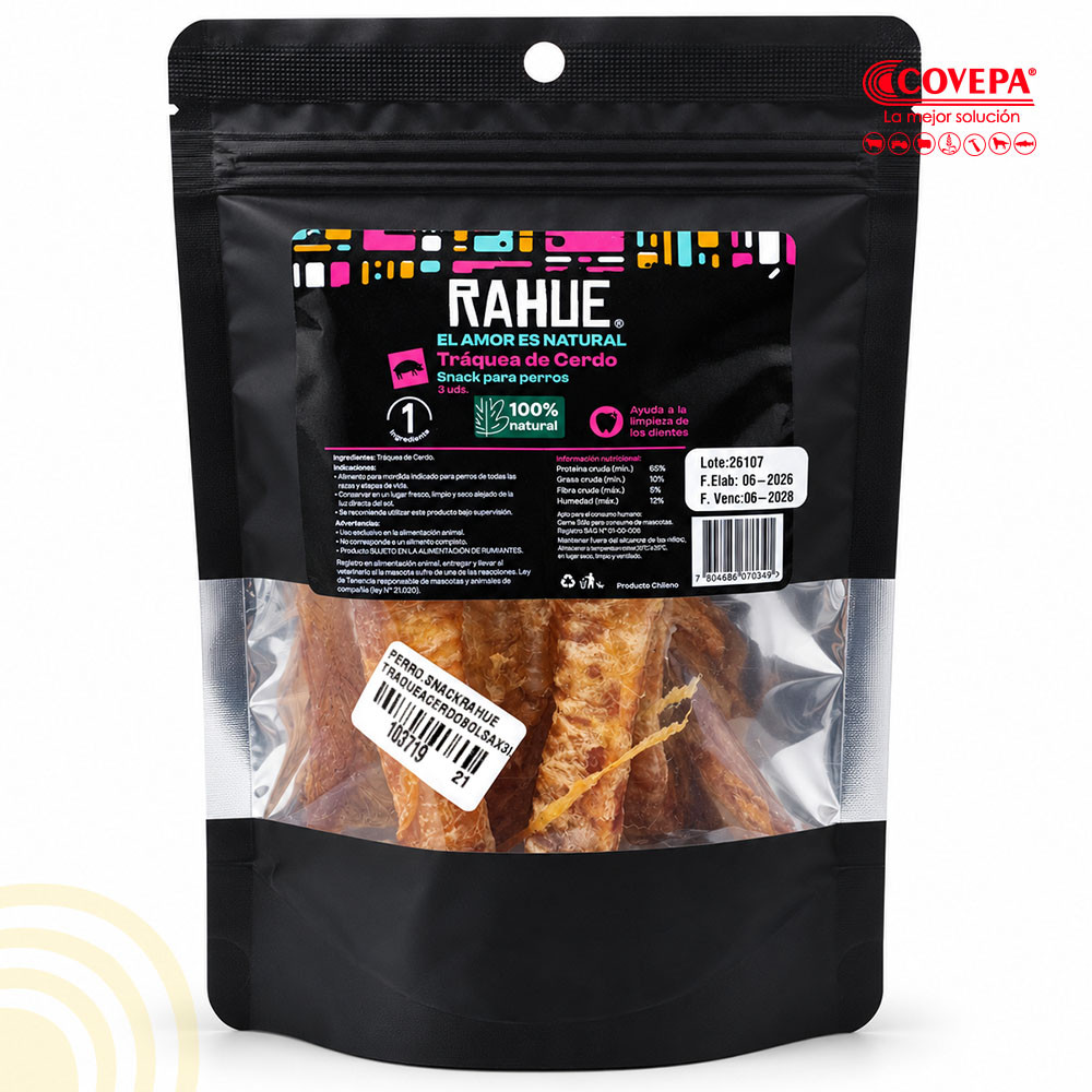 Snack Perro Rahue Tráquea de Cerdo (3 Unidades)