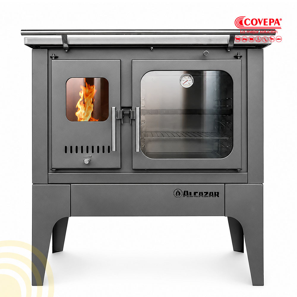 Cocina Leña Combustión Lenta Alcazar S800 Gris 82x56cm 11kW