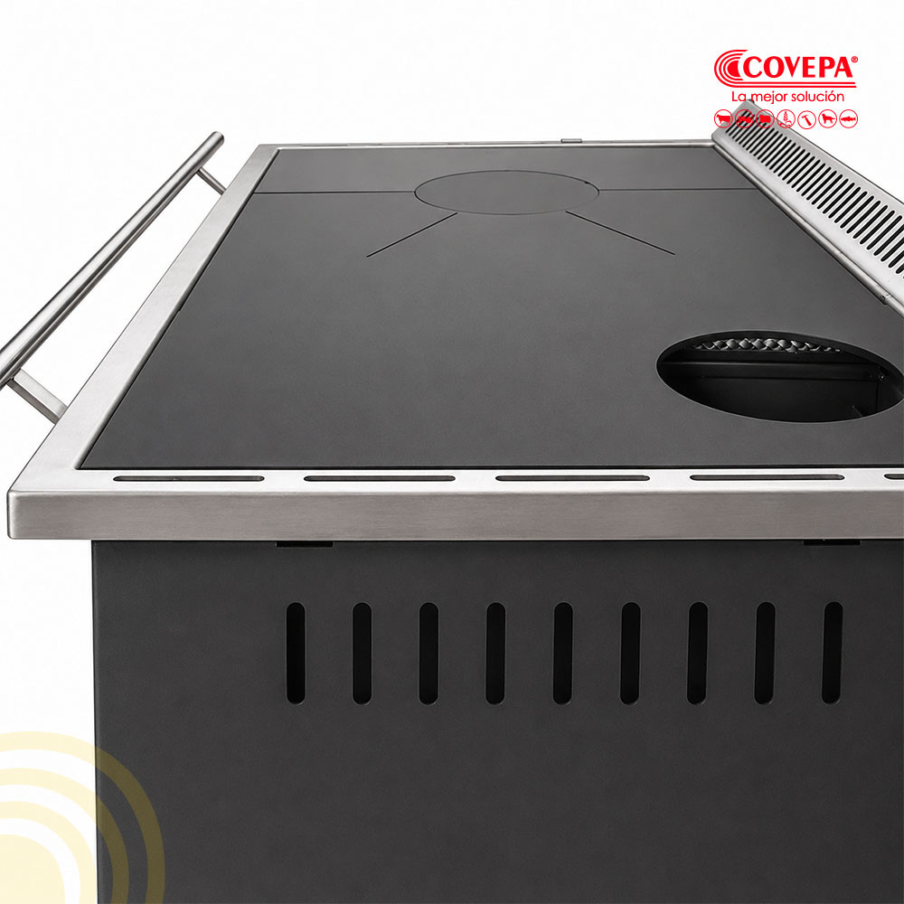 Cocina Leña Combustión Lenta Alcazar S800 Gris 82x56cm 11kW