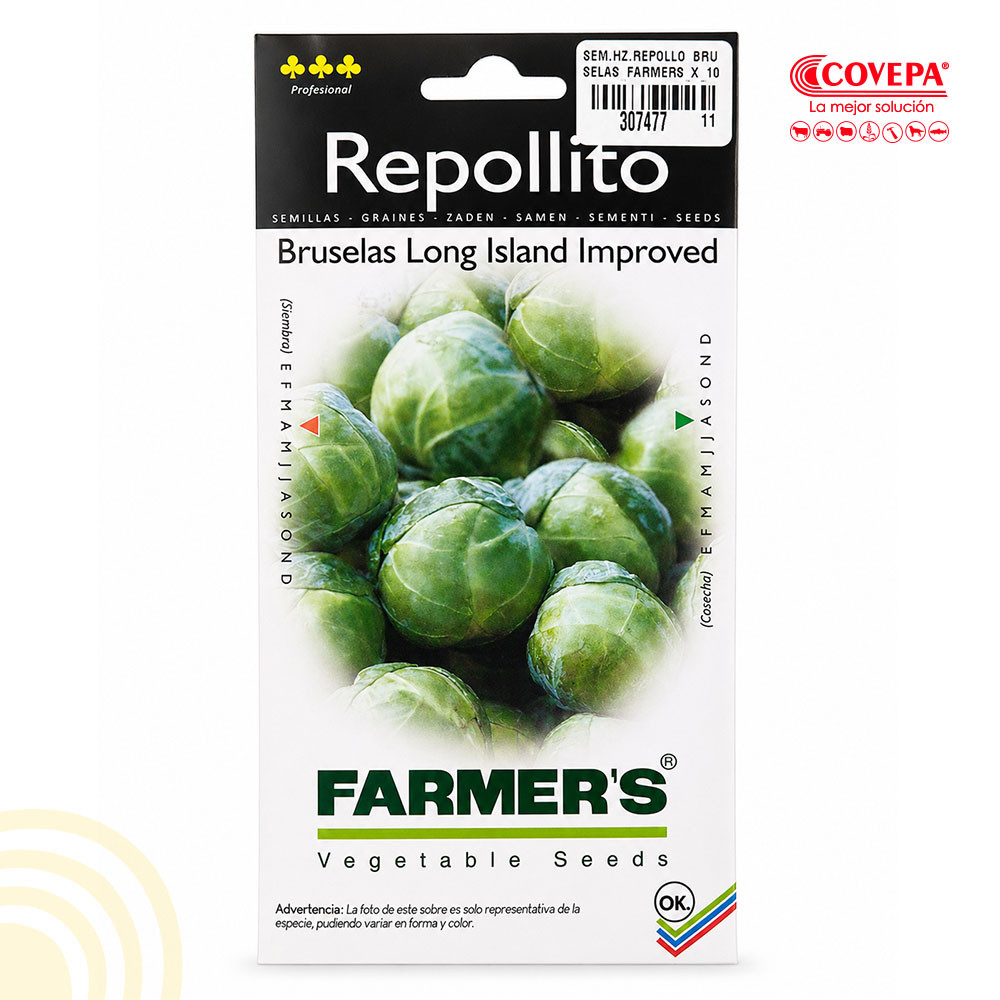 Semilla Hortaliza Repollito Bruselas Long Island Improved Farmers 10gr