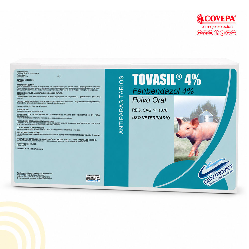 Antiparasitario Cerdos Tovasil 4% Polvo 27g