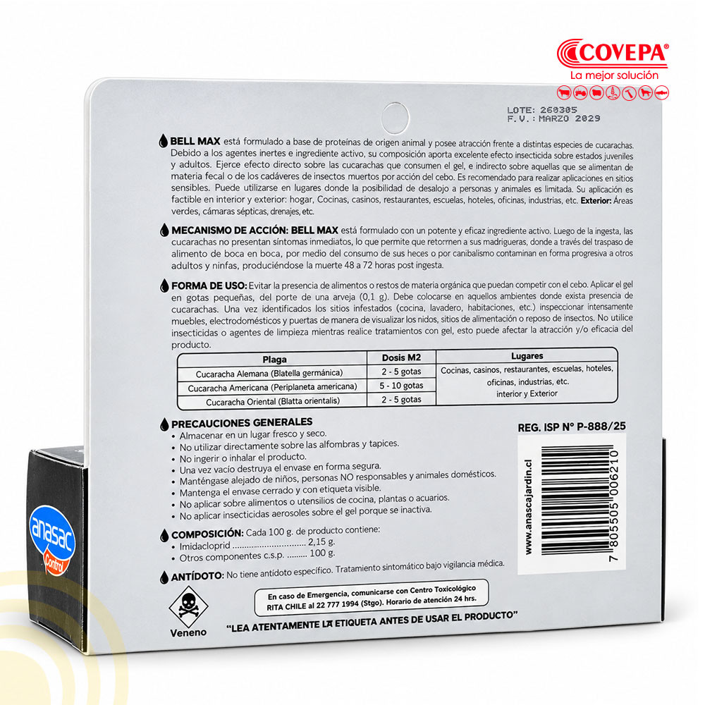 Gel Cucarachicida Bell Max Anasac 6 g