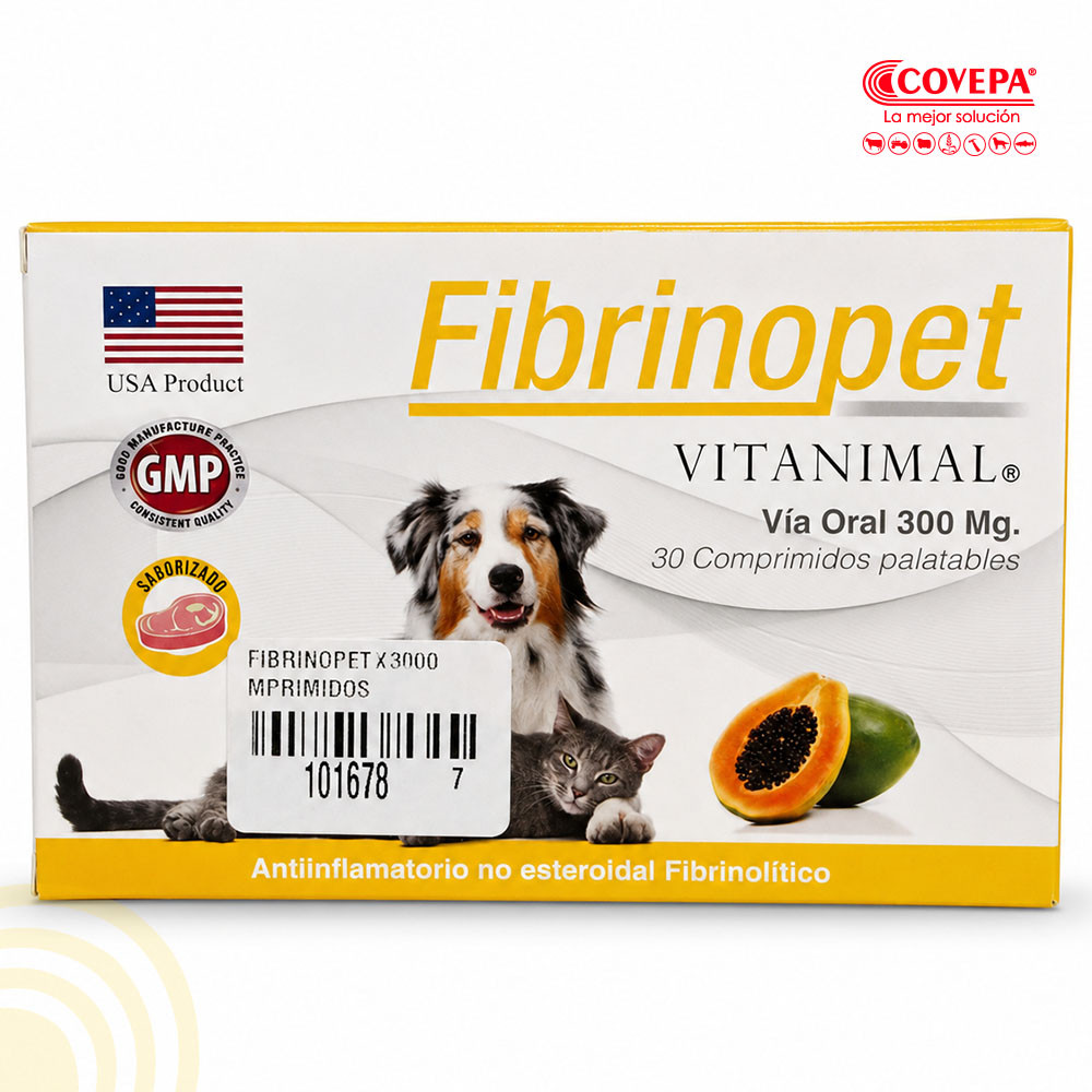 Fibrinopet Antiinflamatorio Enzimático Perros y Gatos (30 Comp.)