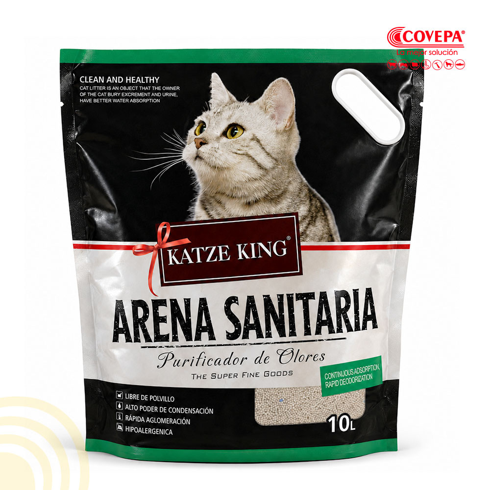 Arena Sanitaria para Gatos Katze King Hipoalergénica – 8 kg / 10 L