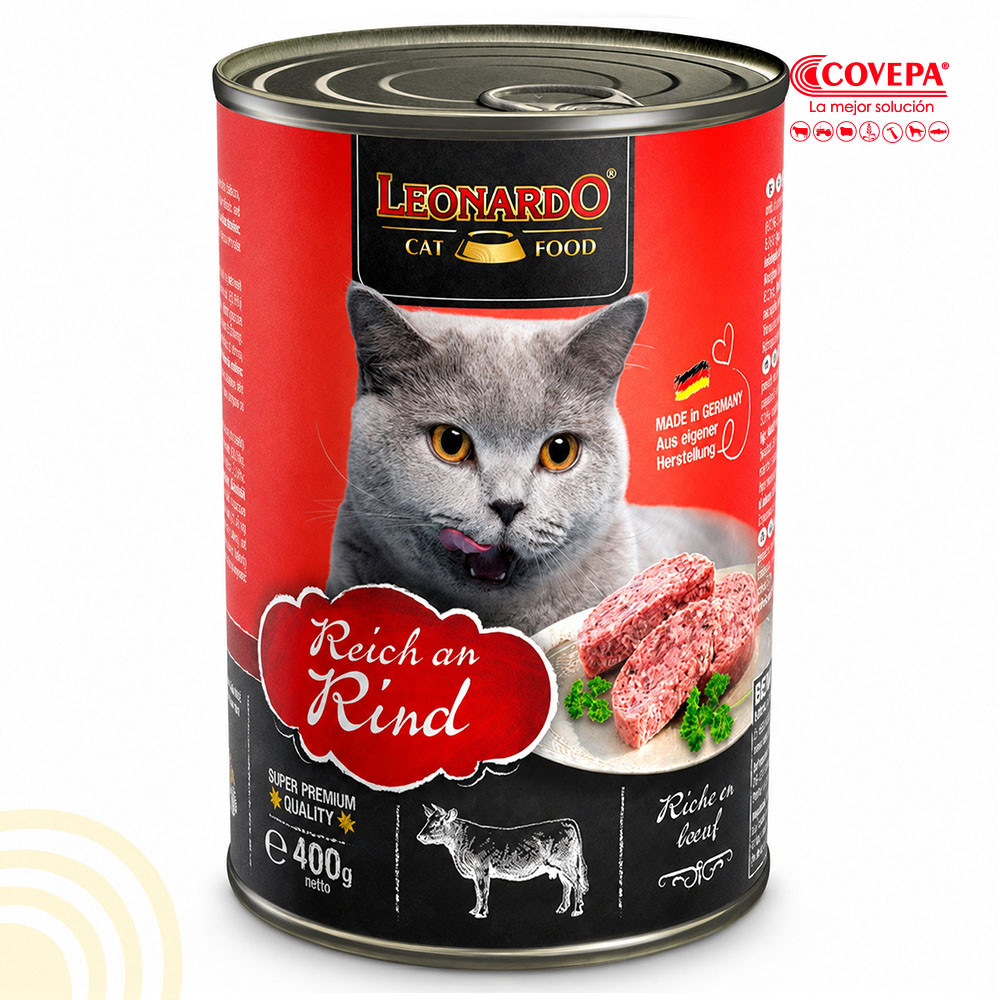 Snack Gato Lata Leonardo 400g Ternera