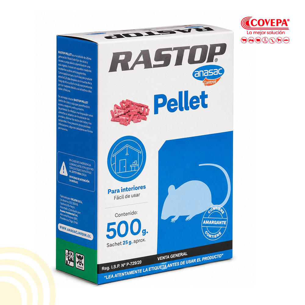 Raticida Rastop Pellet 500g Anasac