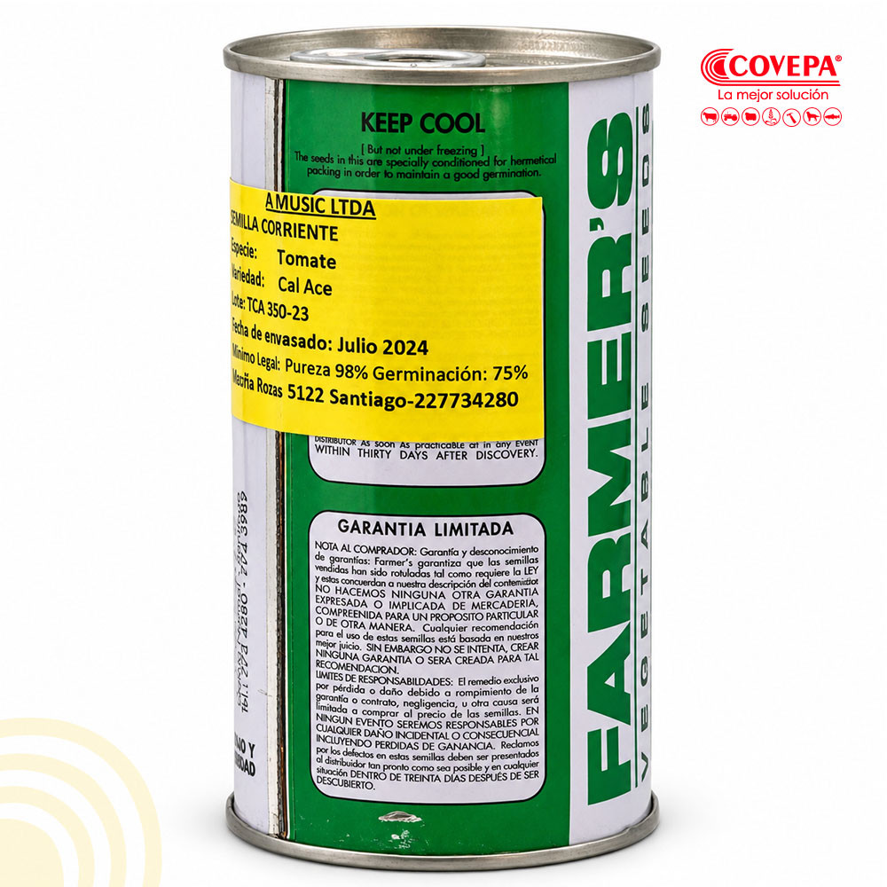 Semilla Hortaliza Tomate Cal Ace Farmers Tarro 100g