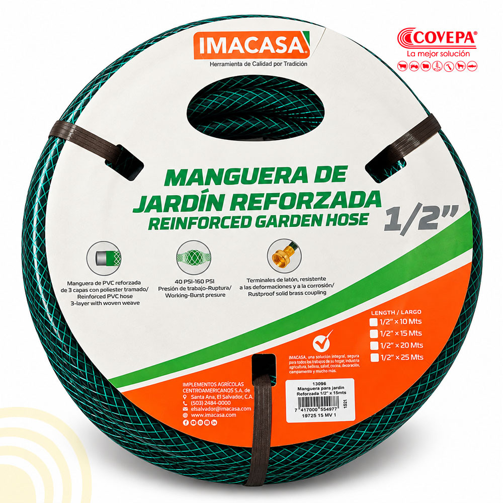 Manguera de Jardín Reforzada 1/2" x 15 m Imacasa
