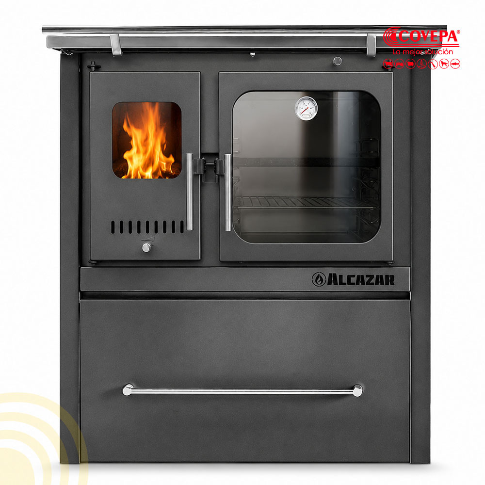 Cocina Leña Combustión Lenta Alcazar M80 Gris 82x56cm 11kW
