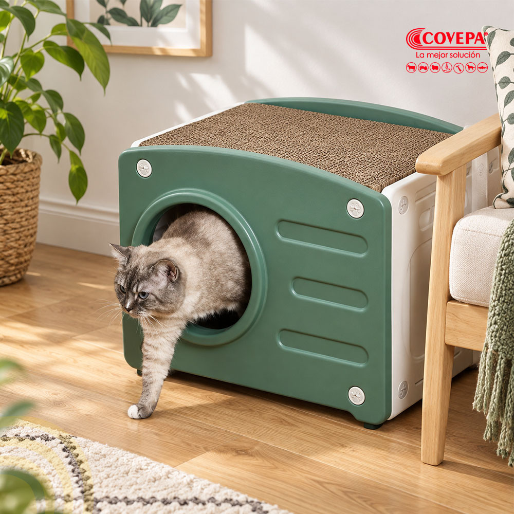 Casa para Gato con Rascador 56x42cm