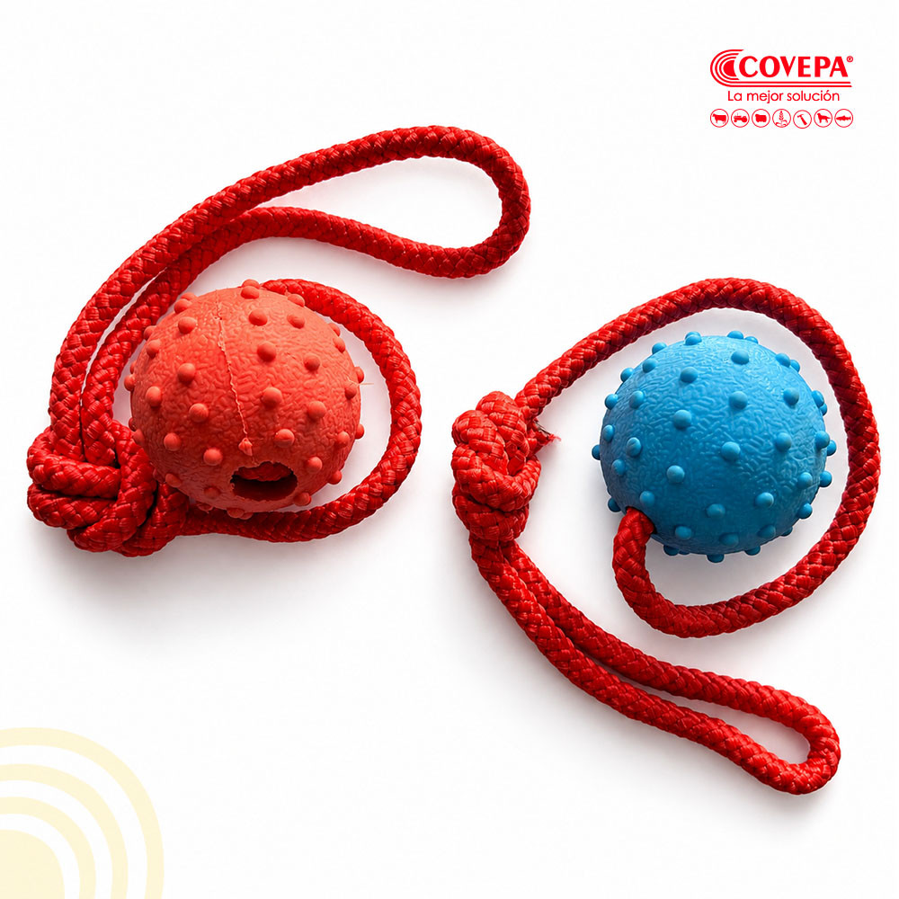 Pelota de Goma con Cuerda para Perros