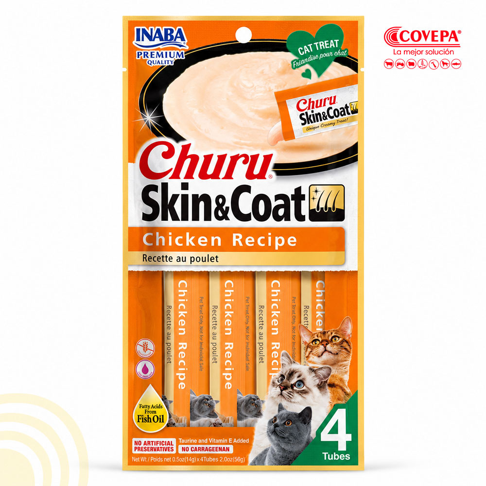 Snack Gato Churu Skin Coat 4 Unid. Pollo