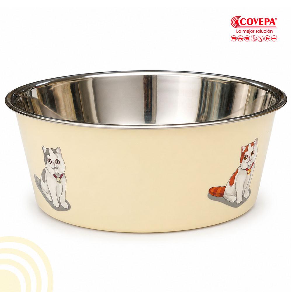 Plato Metálico Antideslizante para Gatos 21 cm