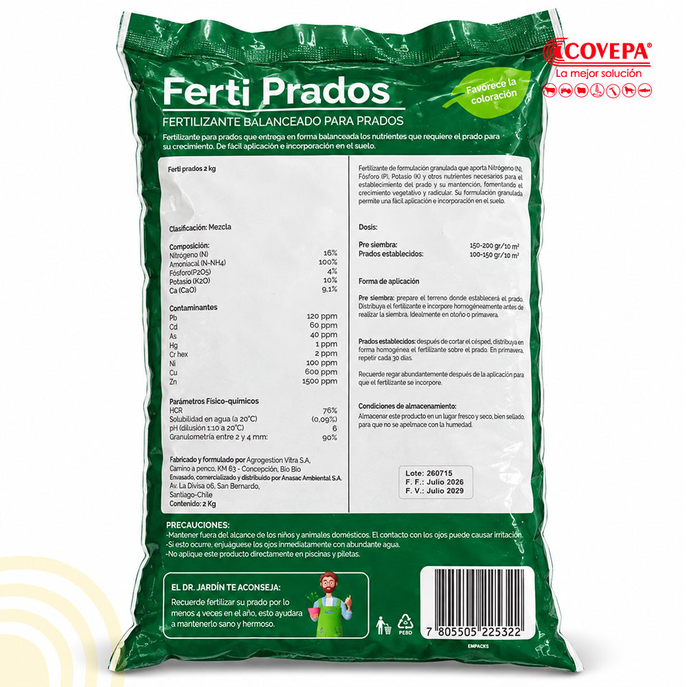Fertilizante para Prados Ferti Prados Anasac 2 kg