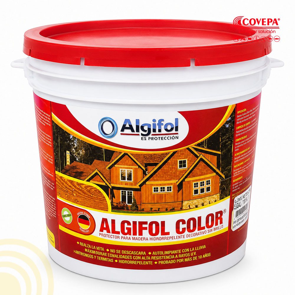 Pintura Algifol Tinte Protector para Madera 1 Galón Castaño