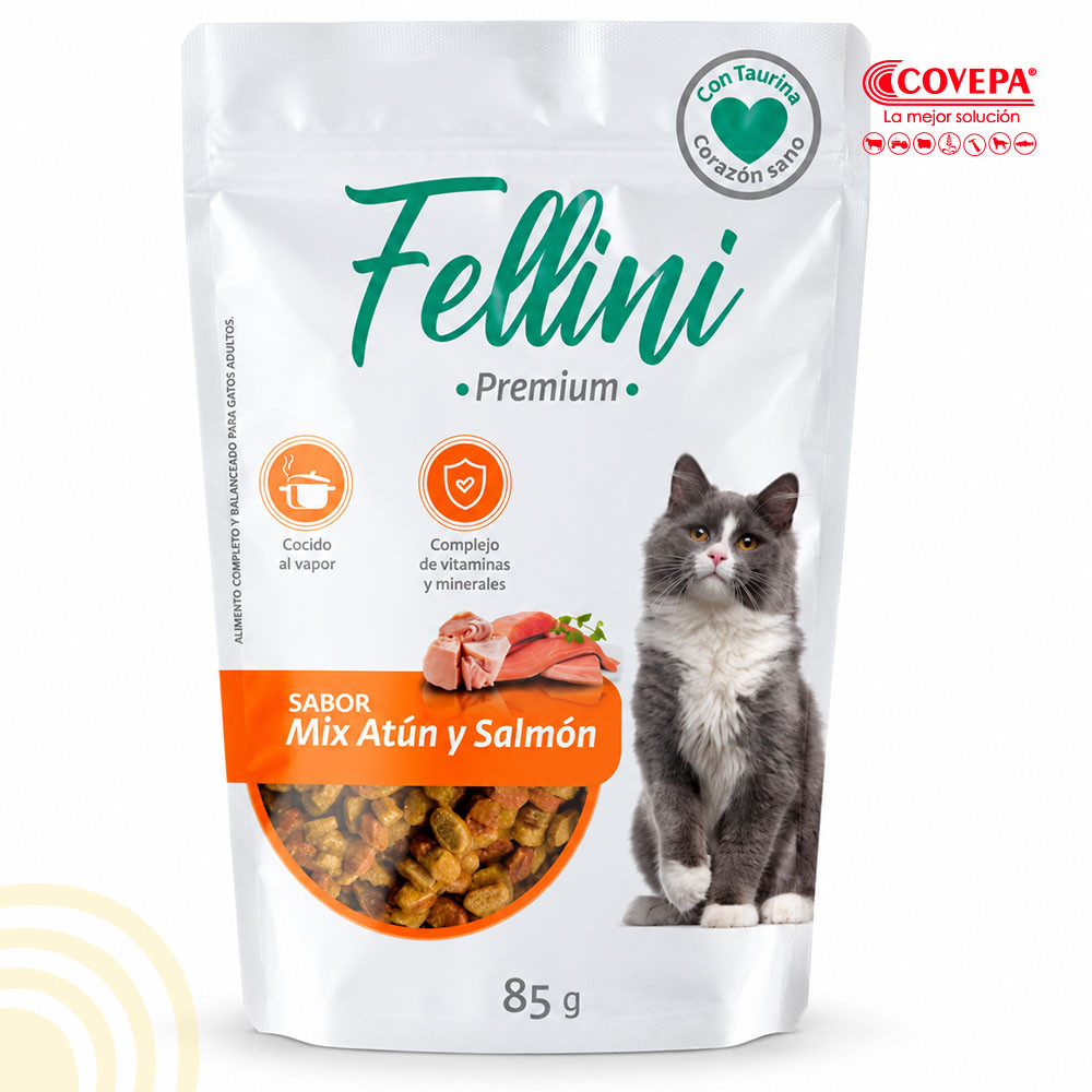 Alimento Gato Fellini Sobre 85g Atún-Salmón