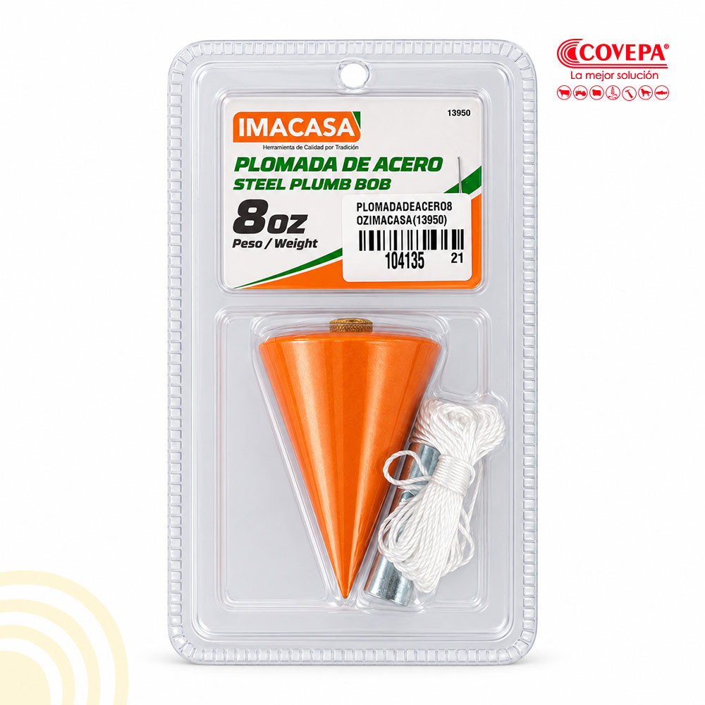 Plomada de Acero 8 oz Imacasa
