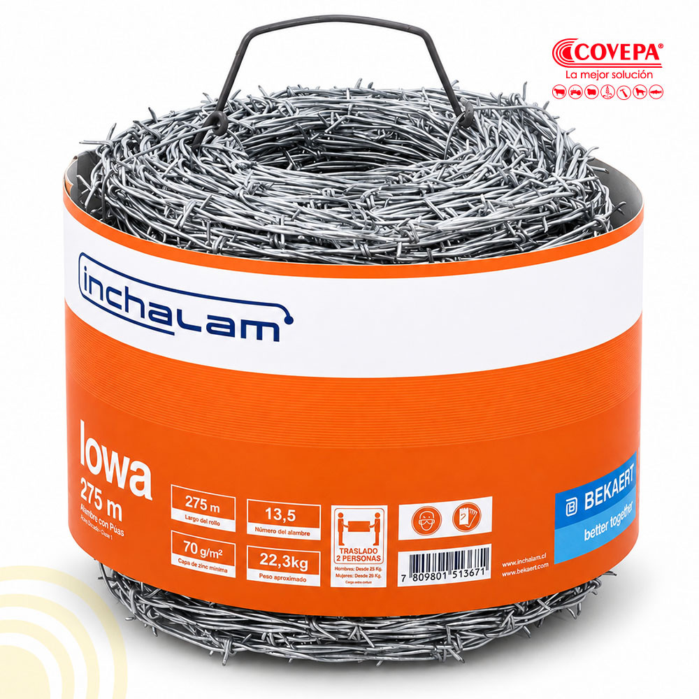 Alambre de Púas Iowa 13.5 x 275 mt