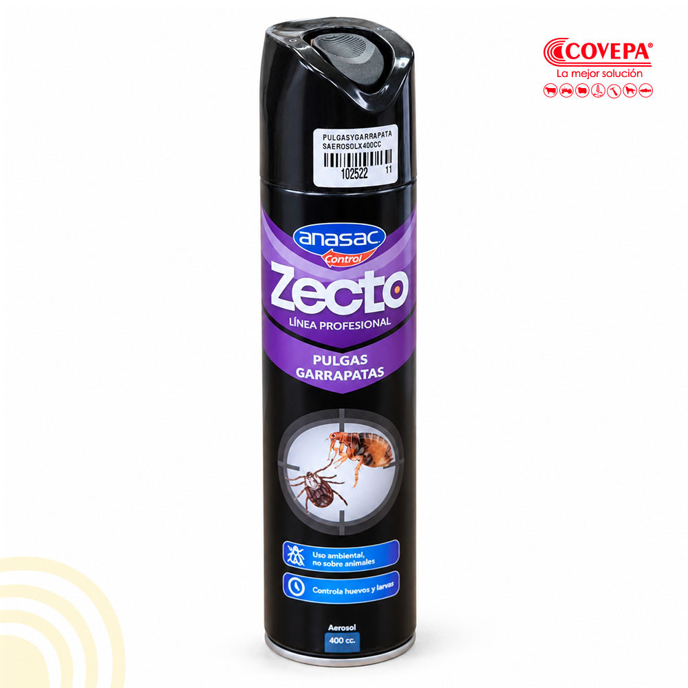 Insecticida Pulgas y Garrapatas en Aerosol Zecto 400 cc