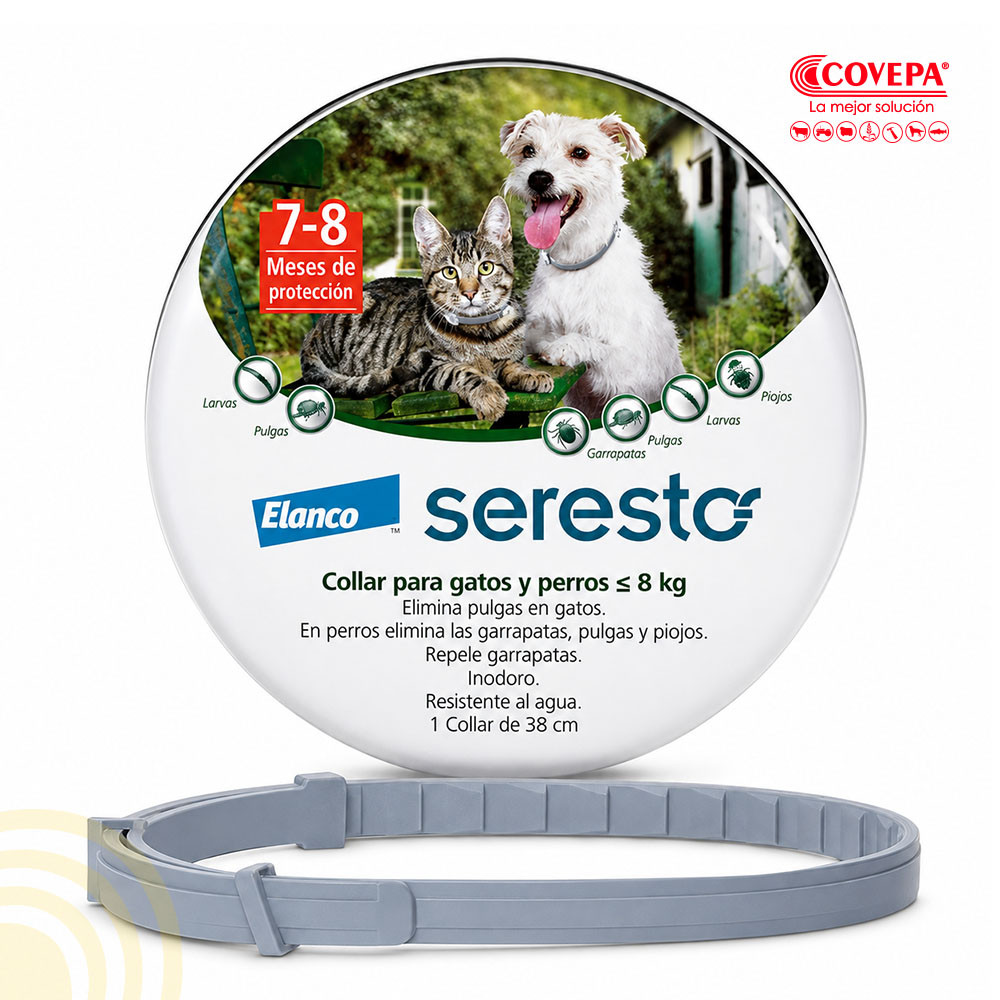 Collar Antipulgas Seresto Perros y Gatos hasta 8kg