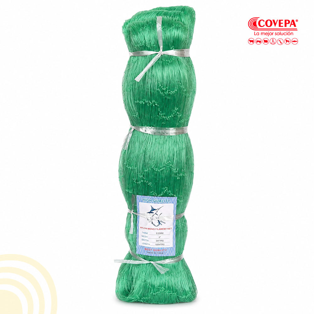 Red de Pesca Monofilamento 0,5mm 4" x 3 x 100m