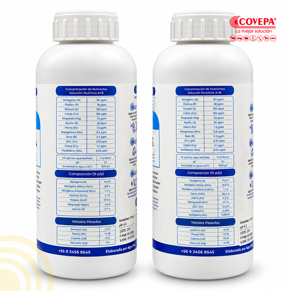 Solución Hidropónica TopGrow Hidro A + B Pack 1 L