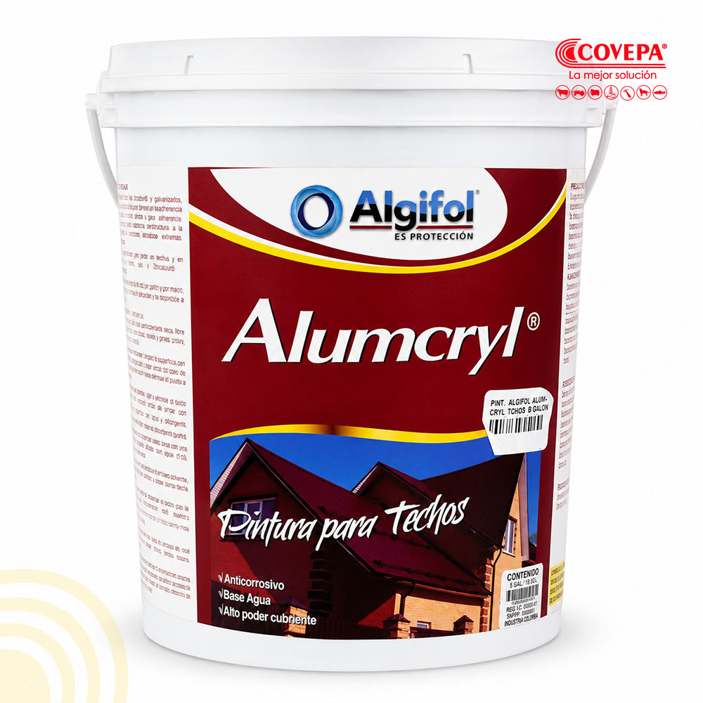 Pintura Algifol Alumcryl para Techo 1 Galón Verde