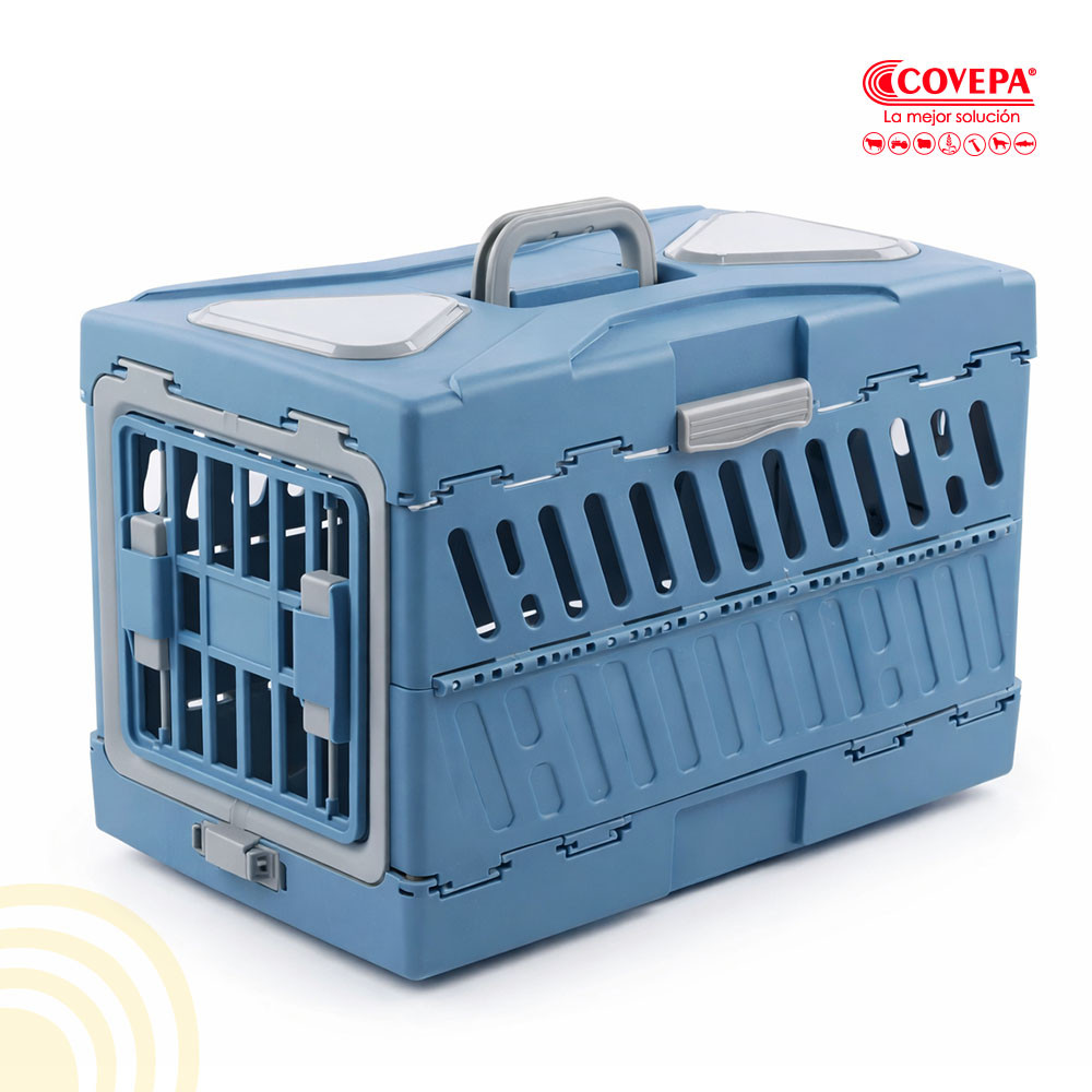 Jaula Transportadora Plegable Grande para Mascota 56x32x37cm