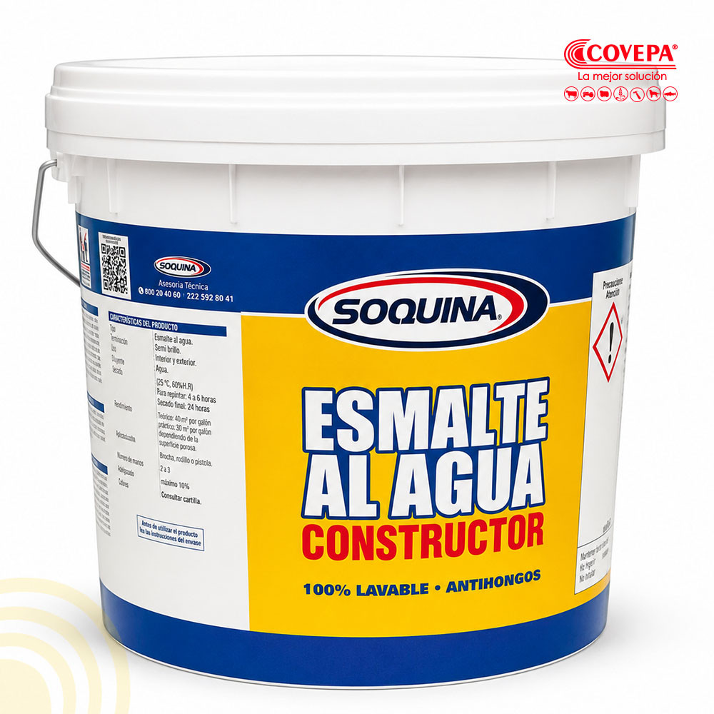 Esmalte al Agua Constructor Soquina Blanco 4 Galones
